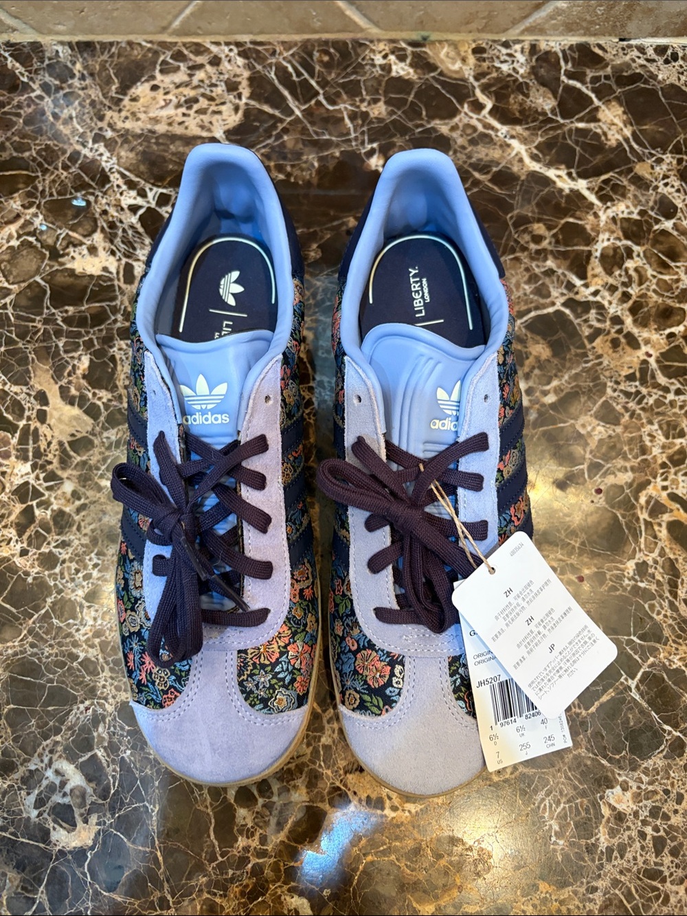 adidas Women's Lavender & Navy Floral Low-Top Sneakers